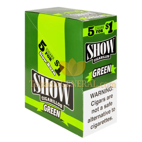 Show Cigarillos Green Pre Priced 15 Packs of 5