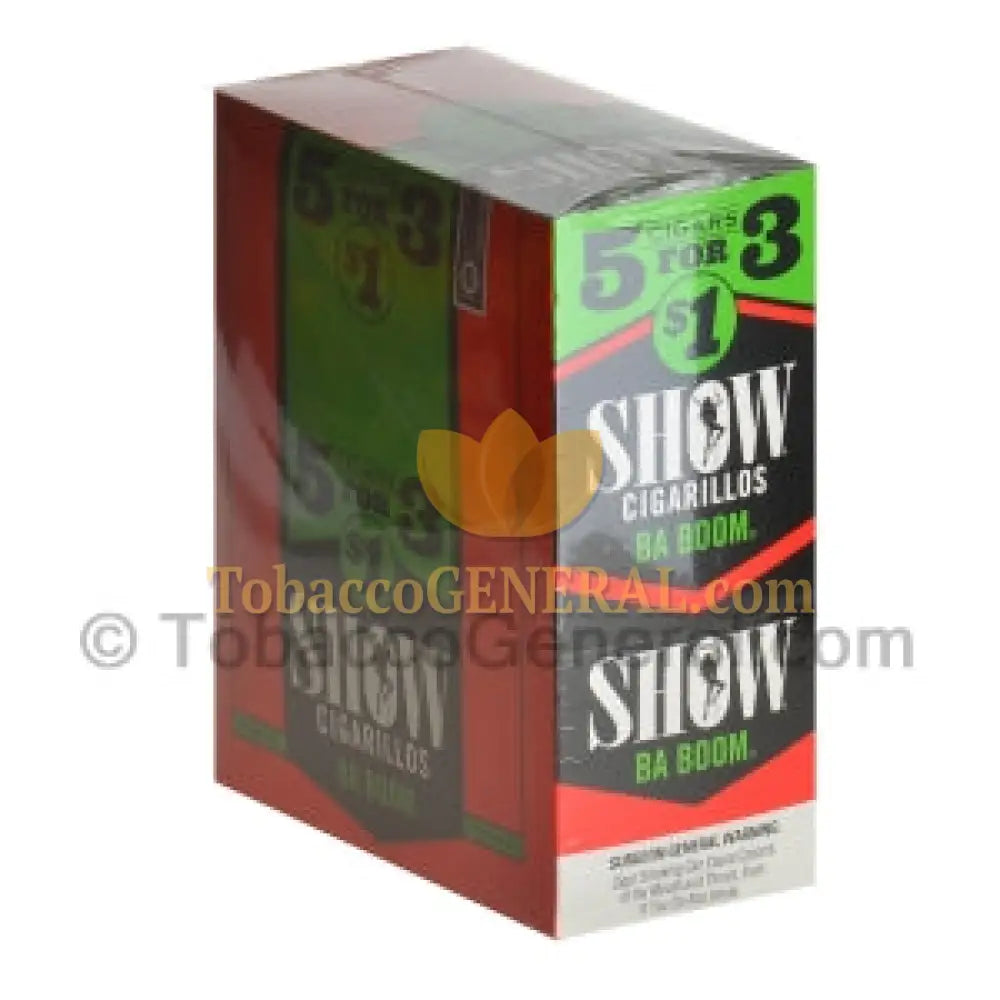 Show Cigarillos Kiwi Strawberry Ba Boom Pre Priced 15 Packs of 5