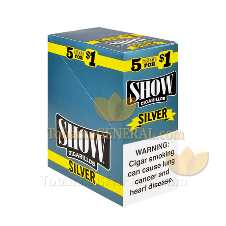 Show Cigarillos Silver Pre Priced 15 Packs of 5