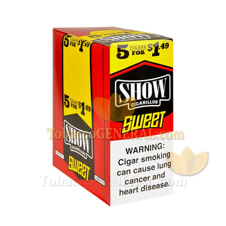 Show Cigarillos Sweet 1.49 Pre-Priced 15 Packs of 5