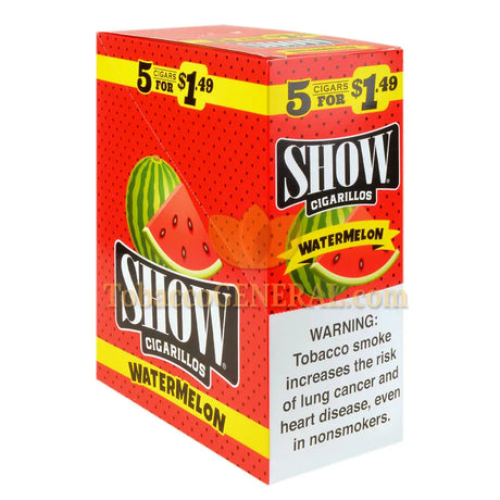 Show Cigarillos Watermelon 1.49 Pre-Priced 15 Packs of 5