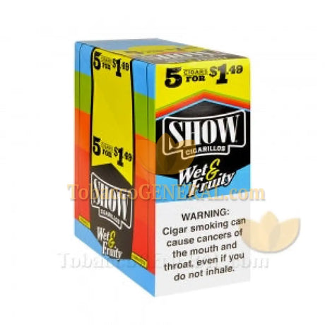 Show Cigarillos Wet & Fruity 1.49 Pre-Priced 15 Packs of 5