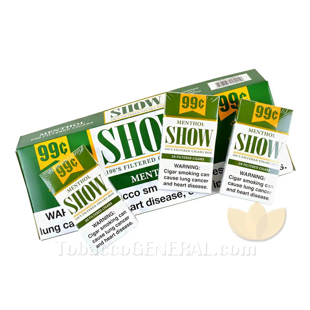 Show Menthol Filtered Cigars 10 Packs of 20