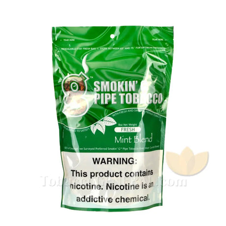 Smokin G Pipe Tobacco Fresh Mint Blend 8 oz. Pack