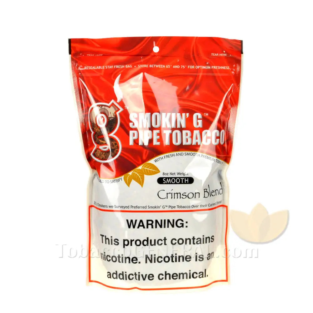 Smokin G Pipe Tobacco Smooth Crimson Blend 8 oz. Pack