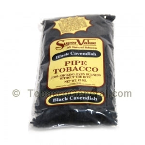 Super Value Black Cavendish Pipe Tobacco 12 oz. Pack – Tobacco General