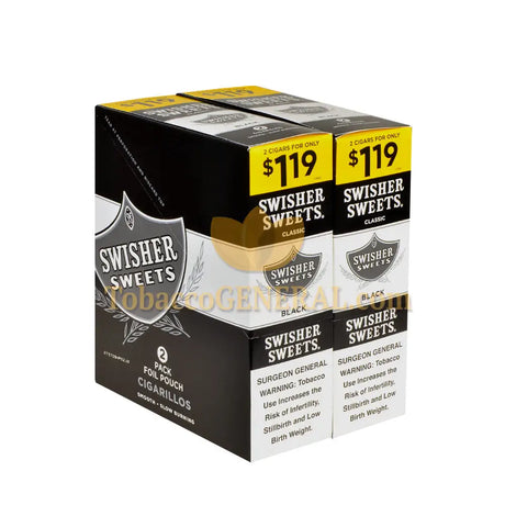 Swisher Sweets Black Cigarillos 1.19 Pre-Priced 30 Packs of 2