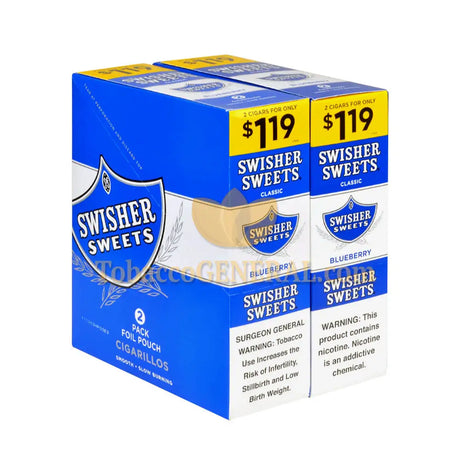 Swisher Sweets Blueberry Cigarillos 1.19 Pre-Priced 30 Packs of 2