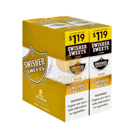 Swisher Sweets Gold Cigarillos 1.19 Pre-Priced 30 Packs of 2