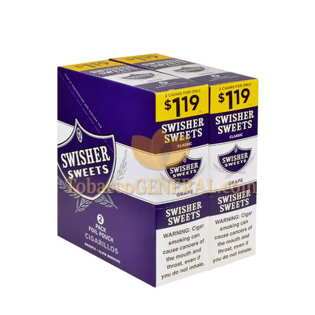 Swisher Sweets Grape Cigarillos 1.19 Pre-Priced 30 Packs of 2