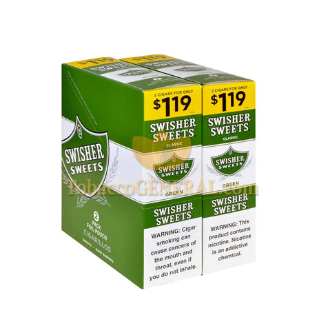 Swisher Sweets Green Cigarillos 1.19 Pre-Priced 30 Packs of 2