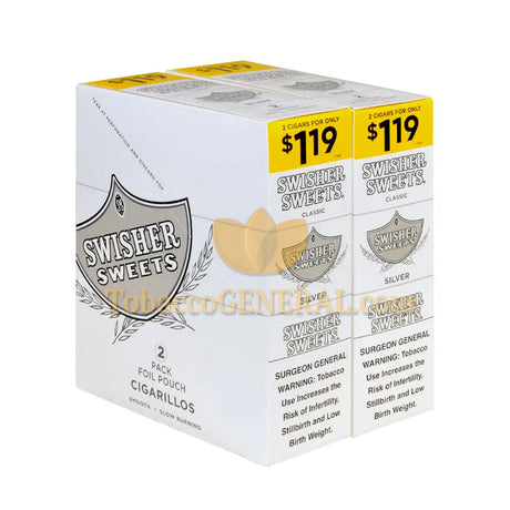 Swisher Sweets Silver Cigarillos 1.19 Pre-Priced 30 Packs of 2