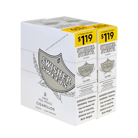 Swisher Sweets Silver Cigarillos 1.19 Pre-Priced 30 Packs of 2