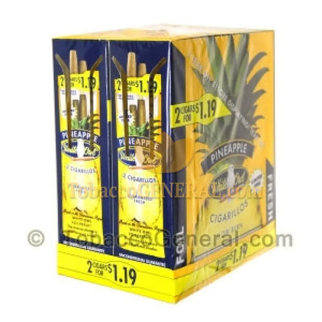 White Owl Cigarillos 1.19 Pre Priced 30 Packs of 2 Cigars Pineapple