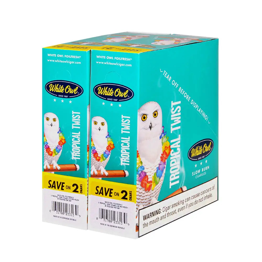 White Owl Cigarillos 30 Packs of 2 Cigars Tropical Twist