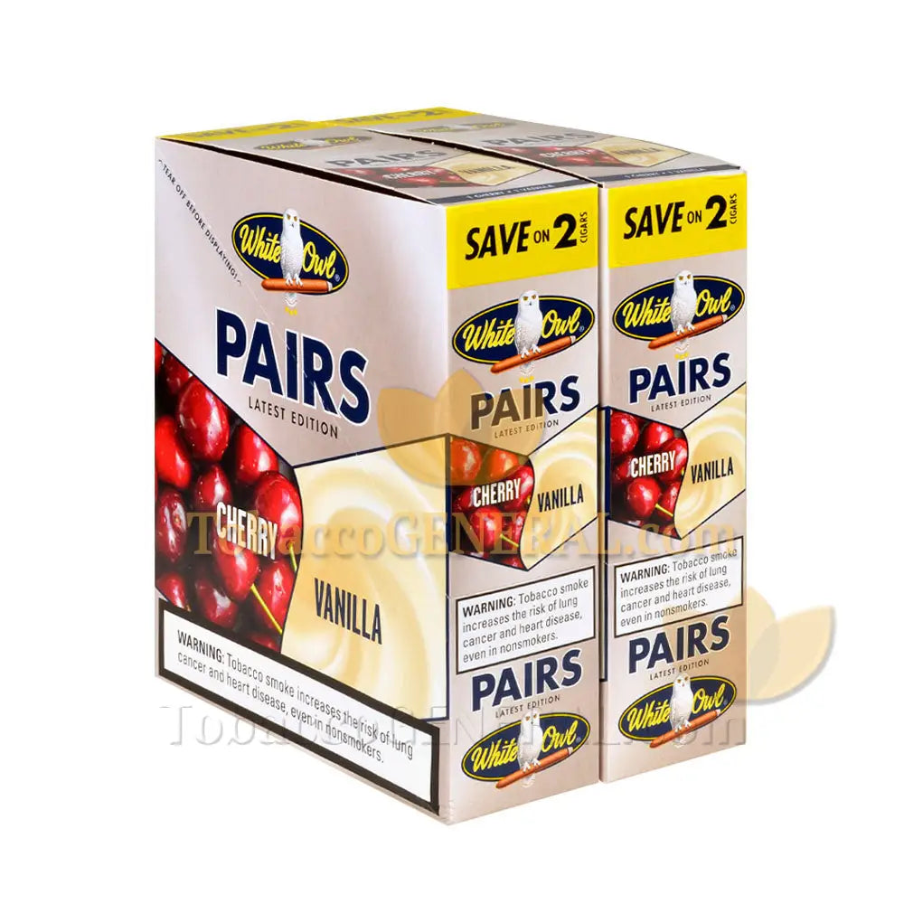 White Owl Pairs Cherry/Vanilla Cigarillos 30 Packs of 2 Cigars