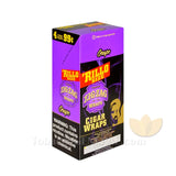 Zig Zag Rillo Size Cigar Wraps Grape 15 Packs of 4 Pre-Priced