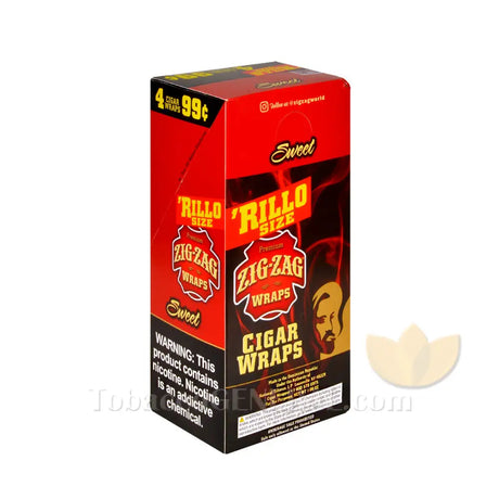 Zig Zag Rillo Size Cigar Wraps Sweet 15 Packs of 4 Pre-Priced